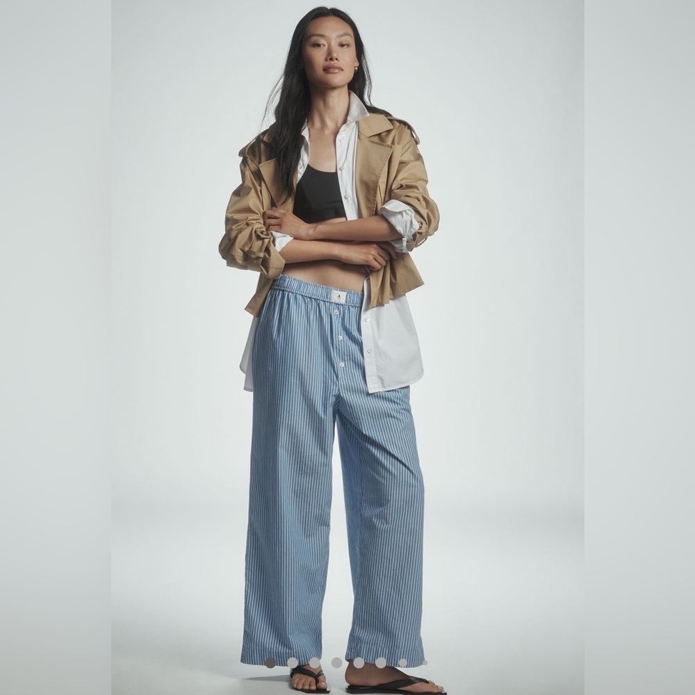 Anthropology Wren Boxer Wide Leg Lounge Pants - Size Medium
